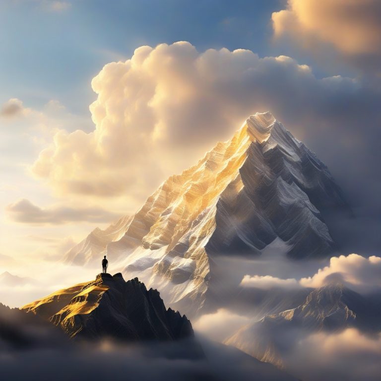 Leonardo_Diffusion_XL_A_majestic_mountain_peak_piercing_throug_0-1