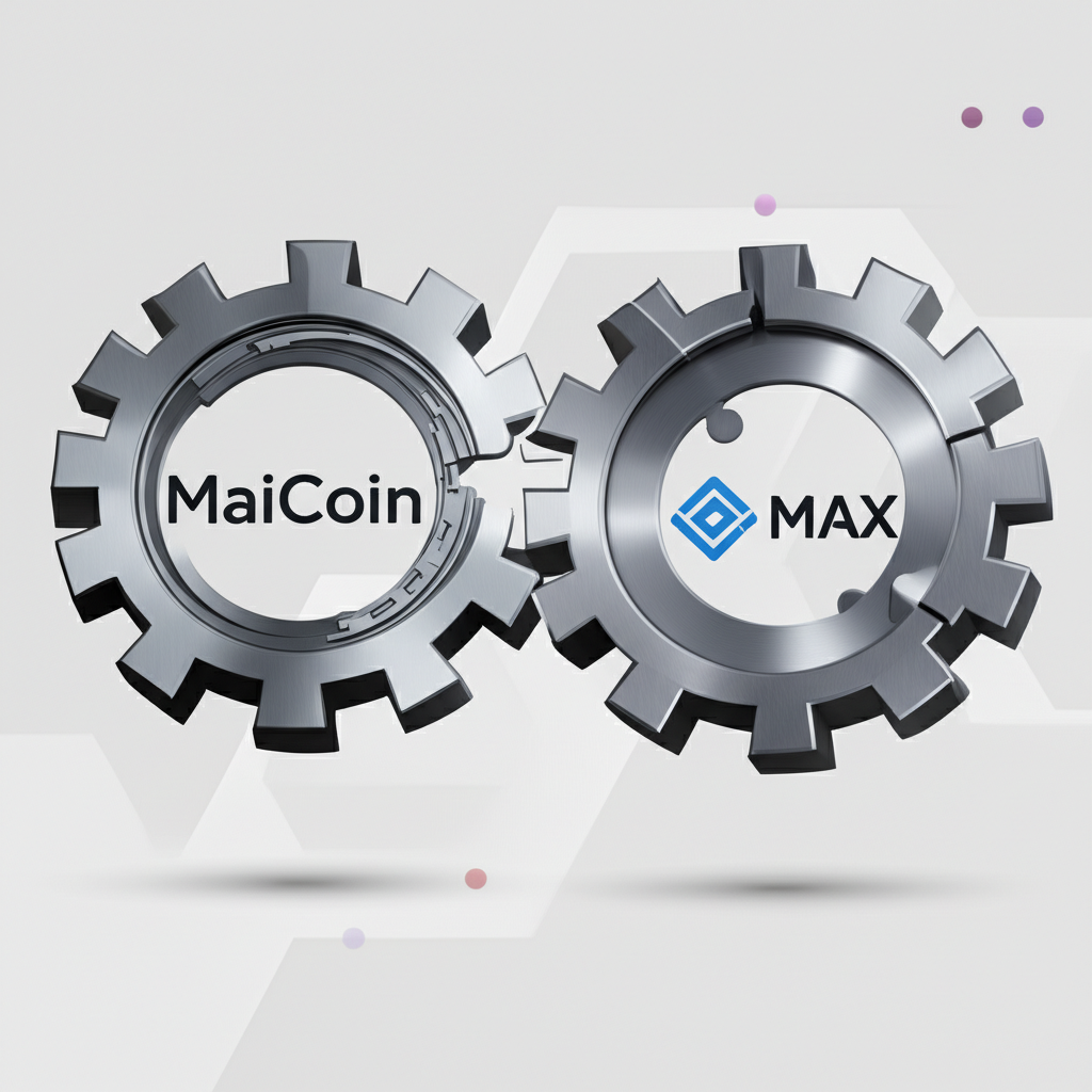 插圖比較 MaiCoin 簡單介面與 MAX 複雜交易介面,強調功能與幣種多寡的差異