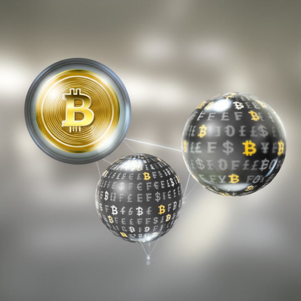 數位貨幣、虛擬貨幣與加密貨幣三者關係示意圖，以交疊圓圈呈現分類與歸屬