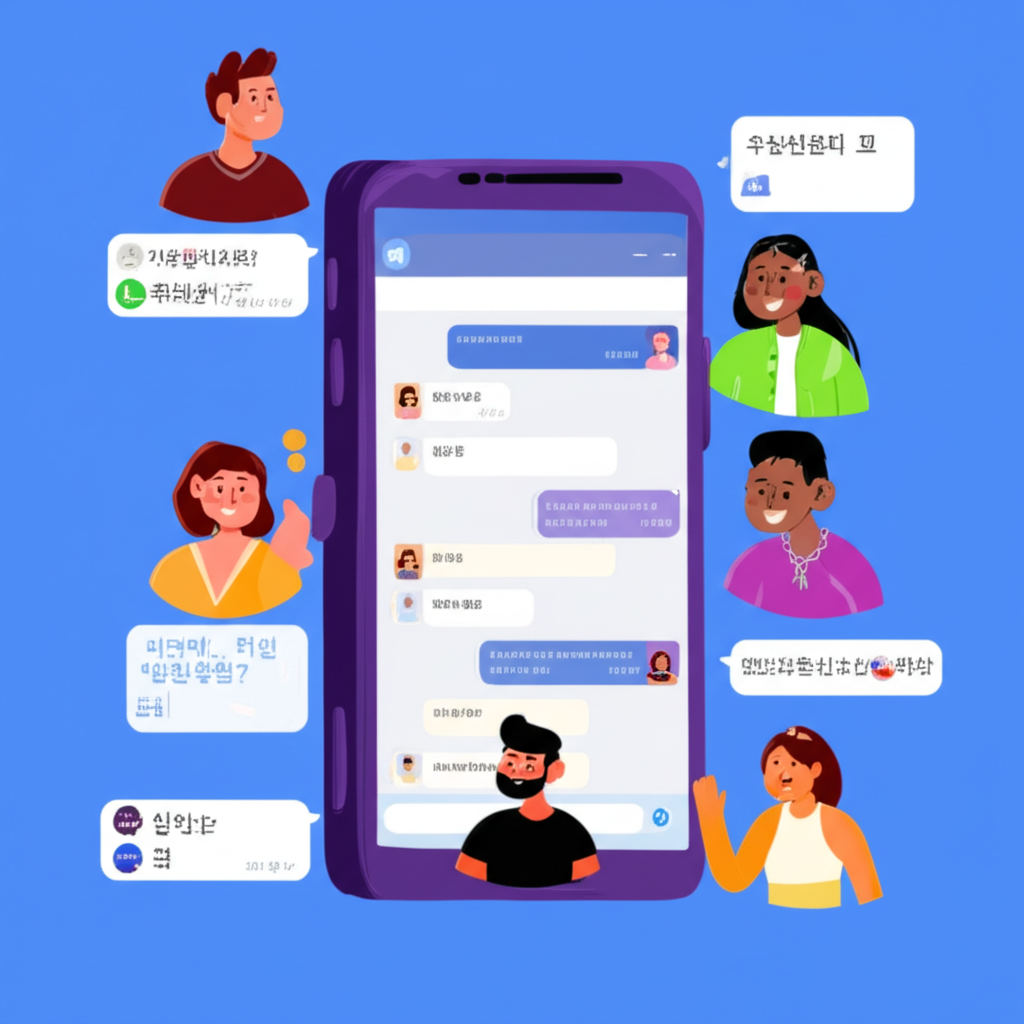 不同國家的人透過Telegram即時翻譯進行無障礙對話的插圖