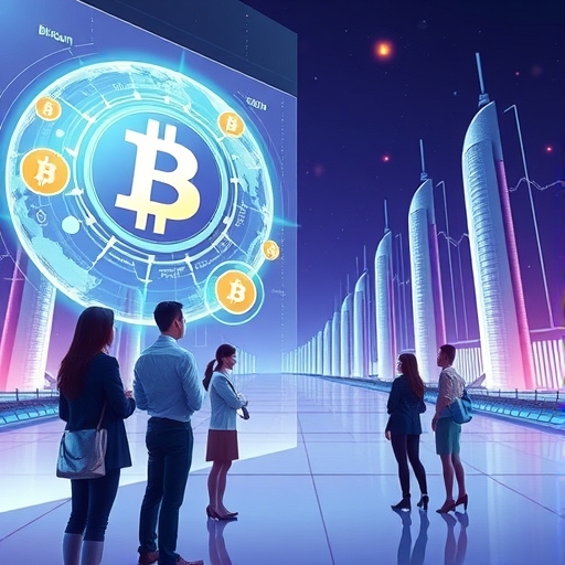 未來感數位插畫,展現加密貨幣交易與金融科技的專業氛圍