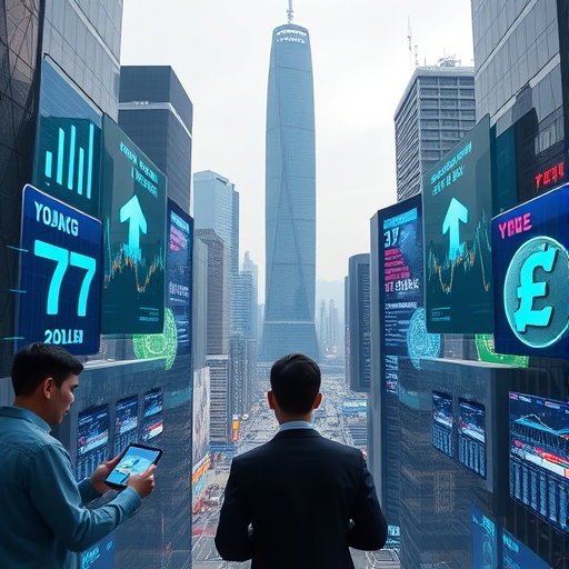 2025年未來風格的香港金融區景觀,象徵金融科技發展新階段