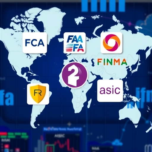 國際主要金融監管機構標誌集合,包含FCA、ASIC、CySEC等