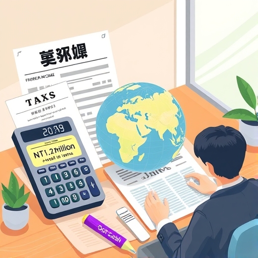 台灣報稅表單與財務文件示意圖