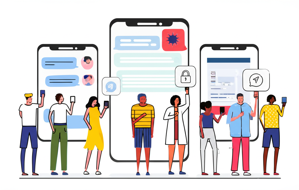 一群來自台灣各地的人透過加密訊息無縫連結,展現 Telegram 強調速度與隱私的通訊特色