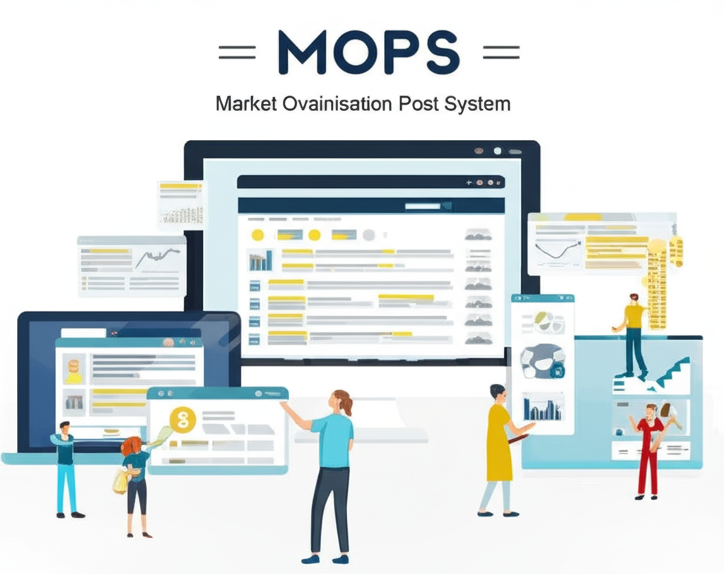 MOPS 安全數位平台示意圖,呈現官方透明財務資料,投資者透過螢幕存取資訊