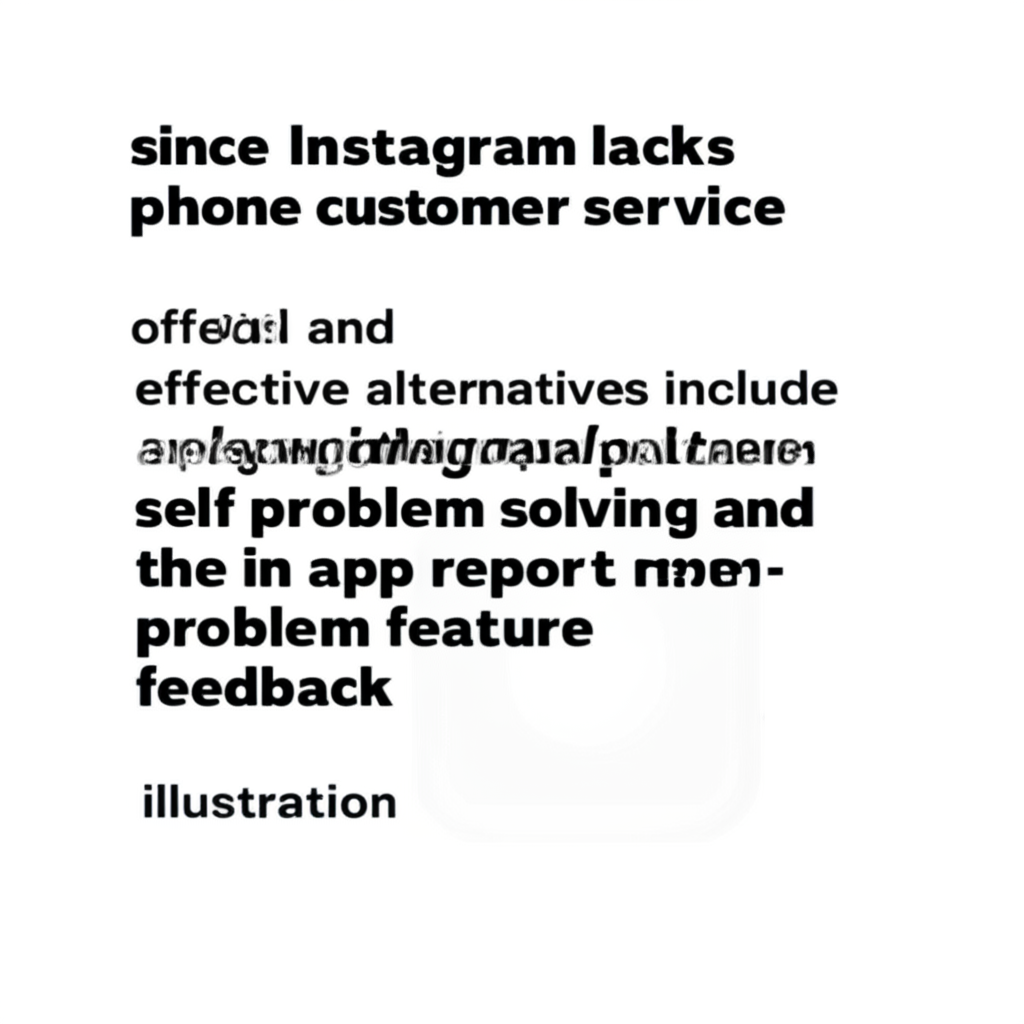 由於Instagram缺乏電話客服,官方有效替代方案包括幫助中心用於自助解決問題,以及應用內回報功能用於直接反饋插圖