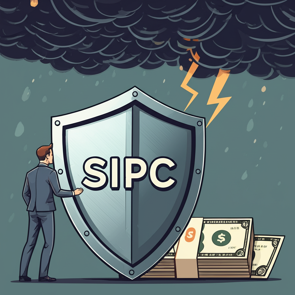SIPC保護機制如盾牌般守護投資者的資金與股票，抵禦券商倒閉的金融風暴