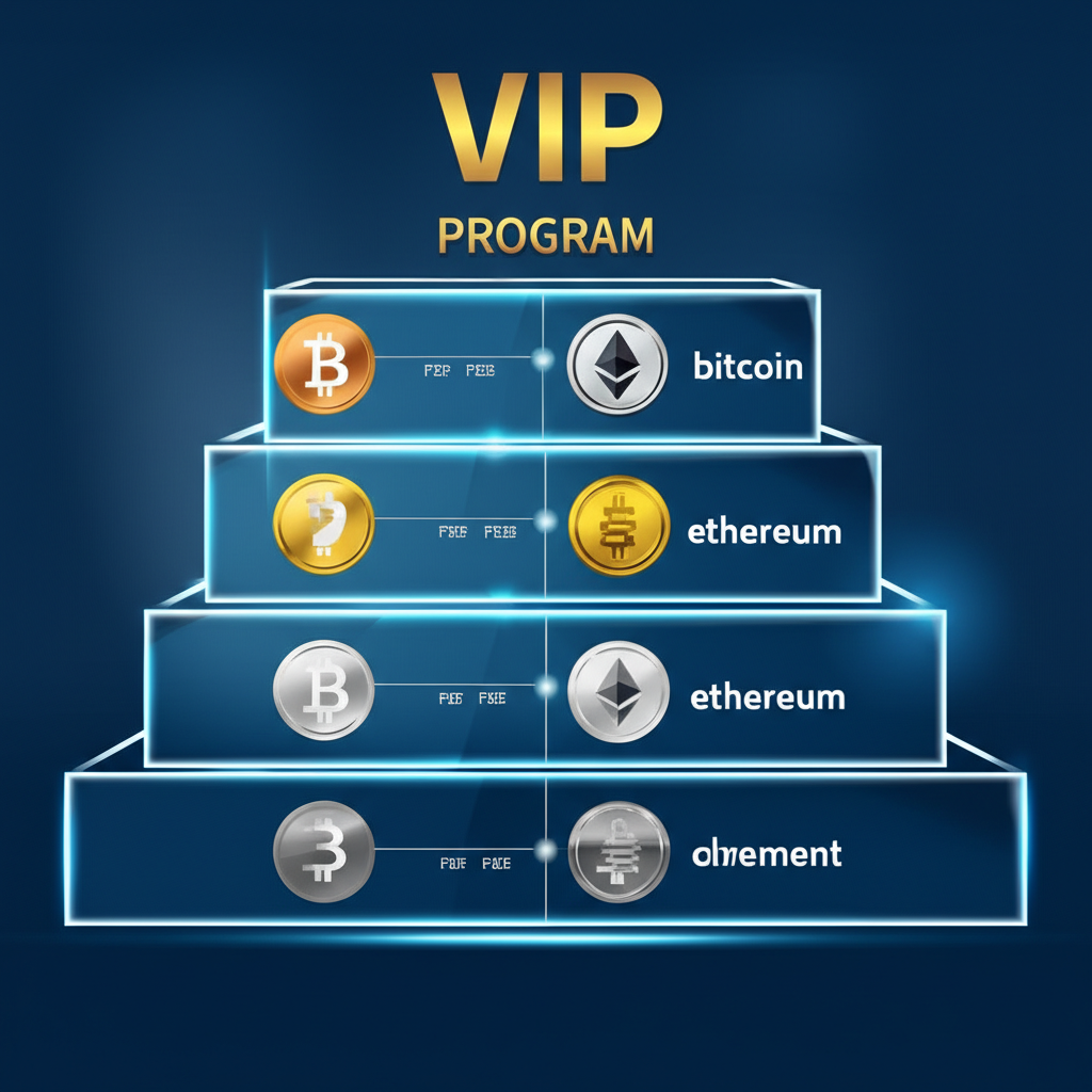 An illustration of a secure digital vault protected by cold and hot wallets multi-factor authentication and a security fund against hacking attempts and market risks