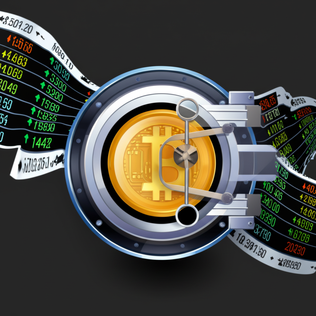 比特幣現貨ETF運作的平衡秤插圖，顯示授權參與者調整比特幣與ETF價格以維持均衡與流動性