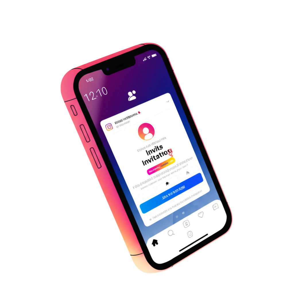 智慧型手機顯示 Instagram 群組邀請通知，或使用者在其他平台點擊邀請連結，引導至 app 確認加入畫面，過程無縫流暢