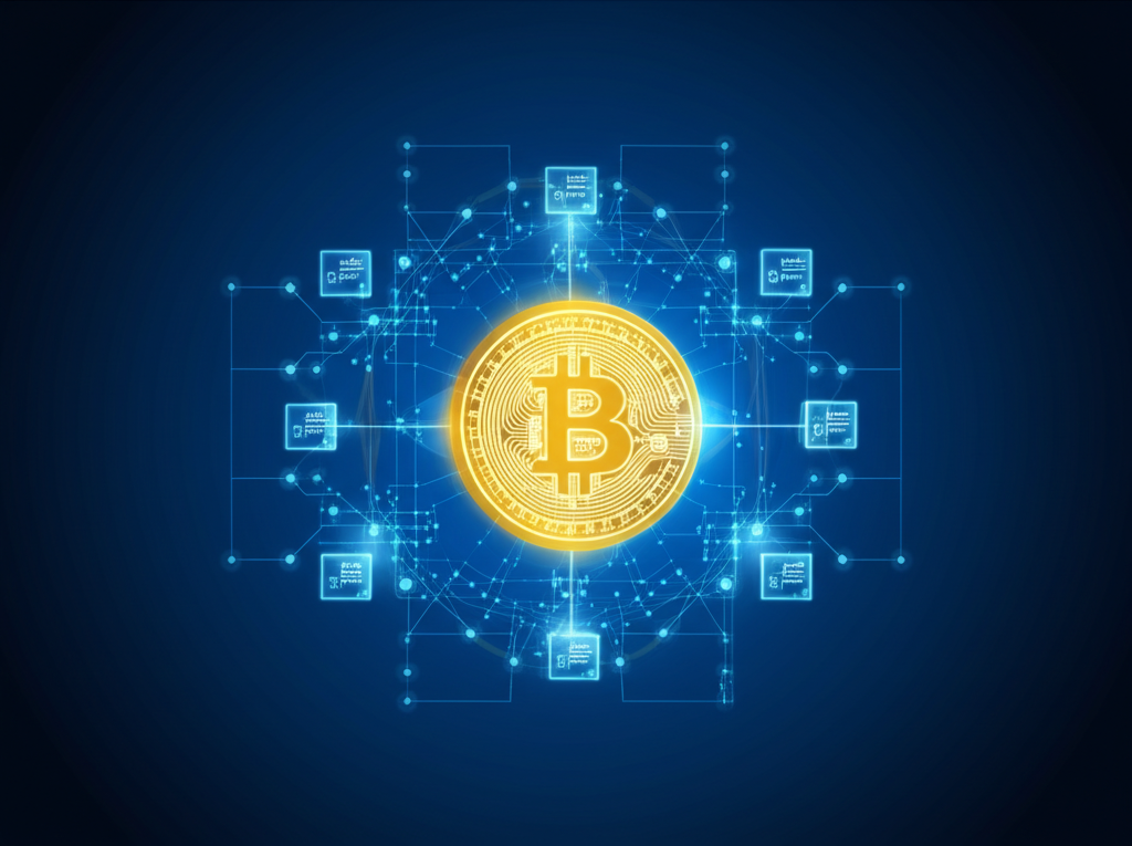 區塊鏈技術與比特幣安全圖示