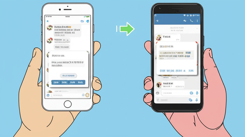 一隻手持 iPhone,另一隻手持 Android 手機,兩者螢幕均顯示 Telegram 介面,並彈出確認視窗,提示點擊連結後切換至繁體中文