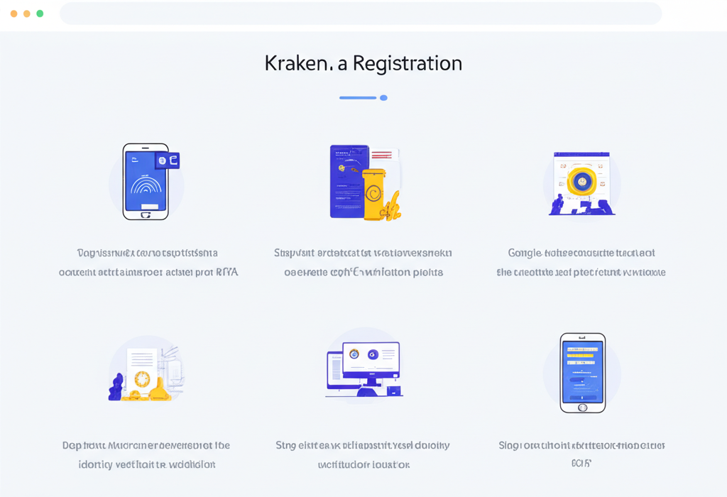 台灣或香港用戶逐步完成 Kraken 註冊與身分驗證,並設定 Google Authenticator 雙重驗證的插圖
