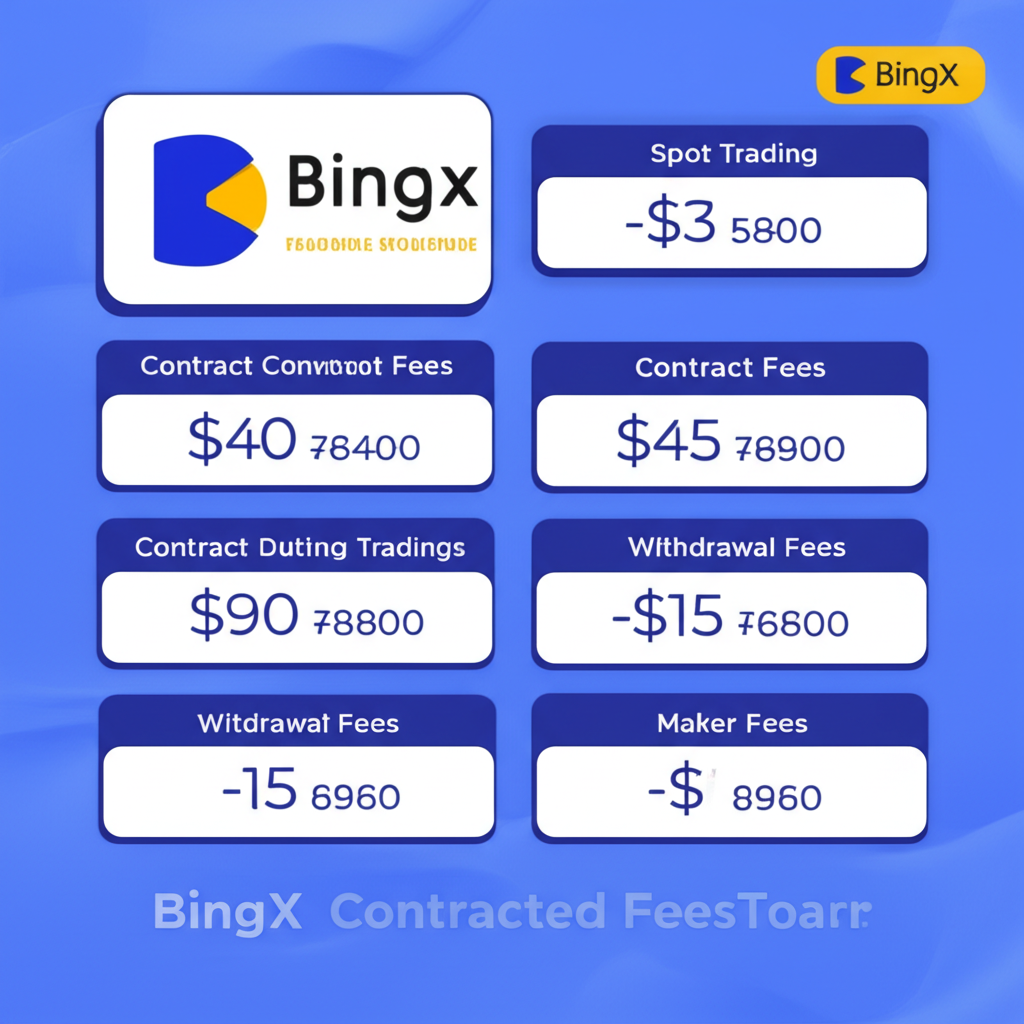 BingX 交易手續費資訊圖，詳細說明現貨、合約與提幣費用結構
