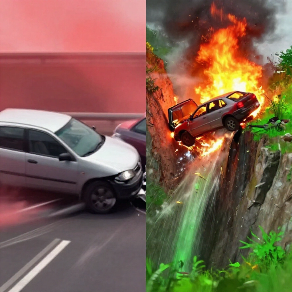 乙式與丙式車險保障差異圖解，車對車碰撞對比單車事故