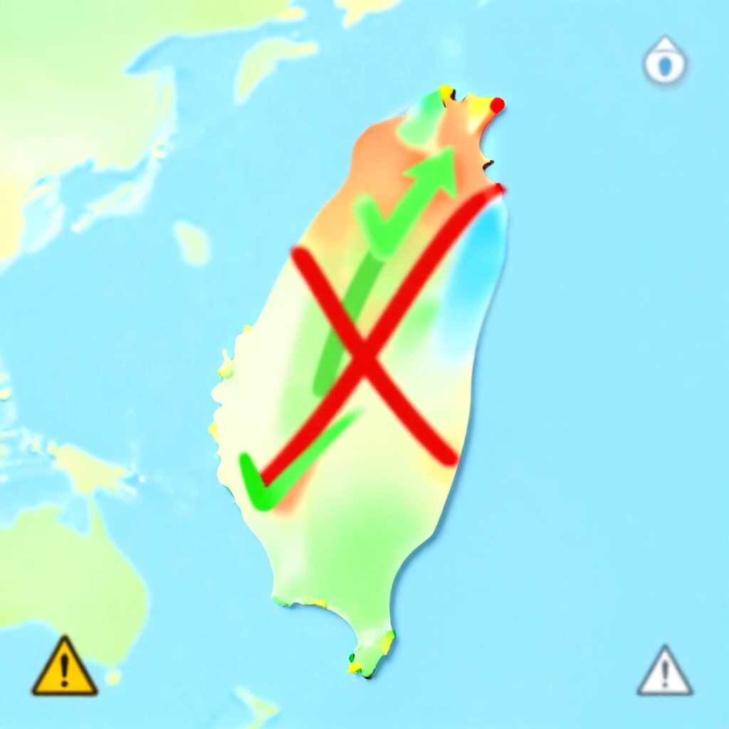 台灣地圖中心圖像,紅色叉箭頭阻擋境內轉帳,綠色勾箭頭允許跨境流程,伴隨警示燈與法規圖示